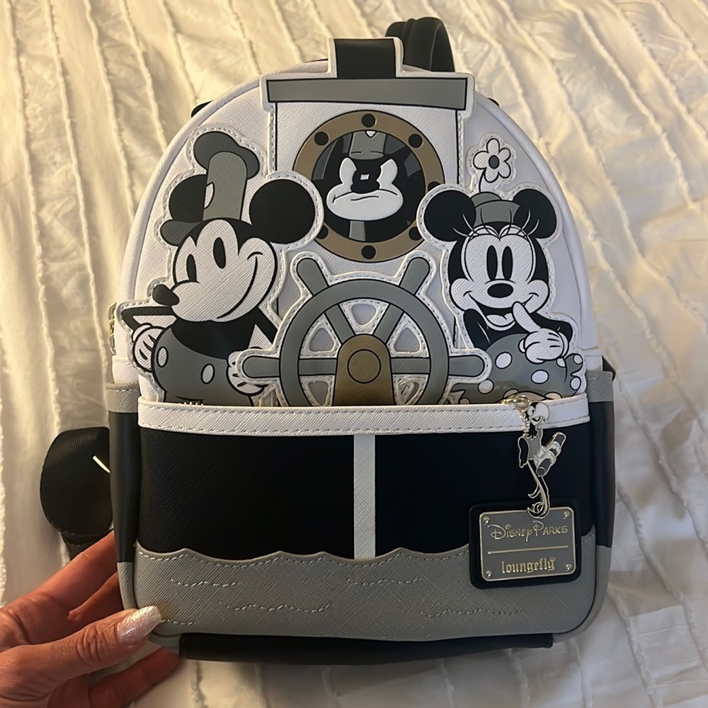 Disney Parks Steamboat Willie Loungefly Mini Backpack mint condition